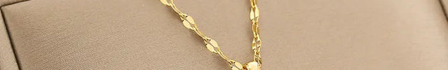 Gold Luxurious Diamond-studded Titanium Steel Necklace Women's Fashion Jewelry Europe Wholesale