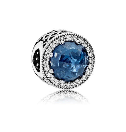 925 Sterling Silver Charm with Blue Gemstone – Bracelet & Necklace Accessory null