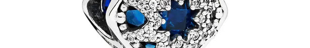 925 Sterling Silver Charm with Blue Gemstone – Bracelet & Necklace Accessory null