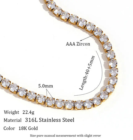 Stainless Steel Zircon Necklace & Bracelet Set – Waterproof Wholesale Jewelry null