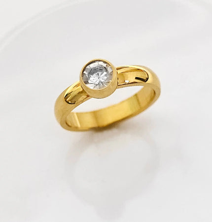 Minimalist Gold Stainless Steel Womens Ring null