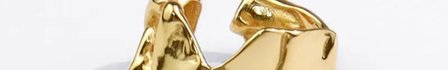 Minimal Irregular Gold Adjustable Ring null