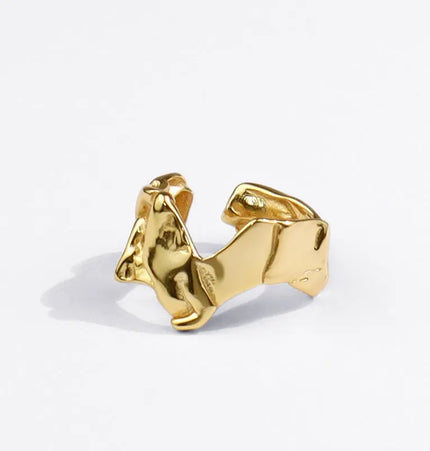 Minimal Irregular Gold Adjustable Ring null