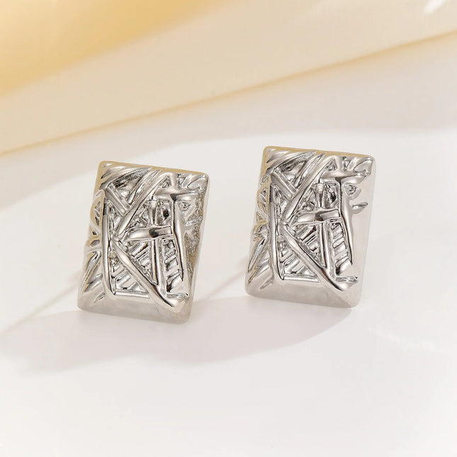 Unisex Square Stud Earrings | Modern Minimalist Wholesale Jewelry null