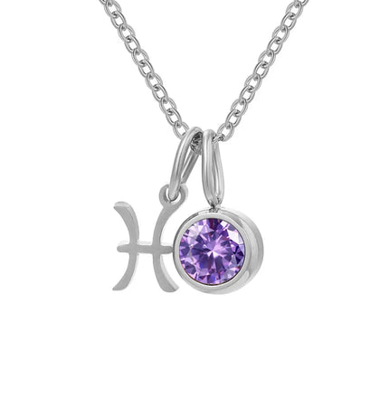 Constellation Zircon Birthstone Necklace – Stainless Steel null