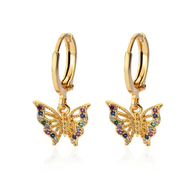 Stainless Steel Butterfly Ear Clip Earrings | Waterproof Gold Clip Earrings Wholesale null