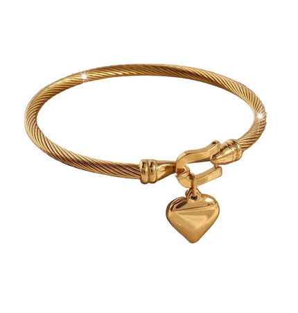 Stainless Steel Heart Buckle Bracelet | Minimalist Horseshoe Bracelet Wholesale null