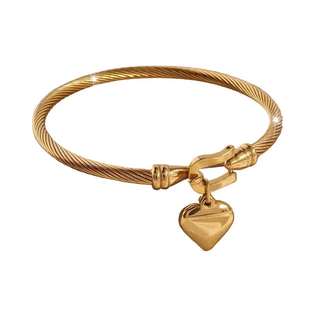 Stainless Steel Heart Buckle Bracelet | Minimalist Horseshoe Bracelet Wholesale null