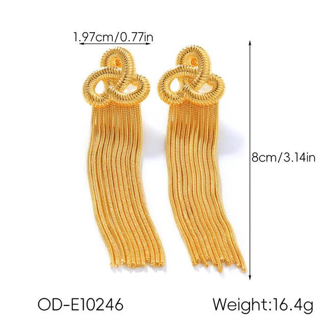 Flower Heart And Butterfly Design Earrings Gold null