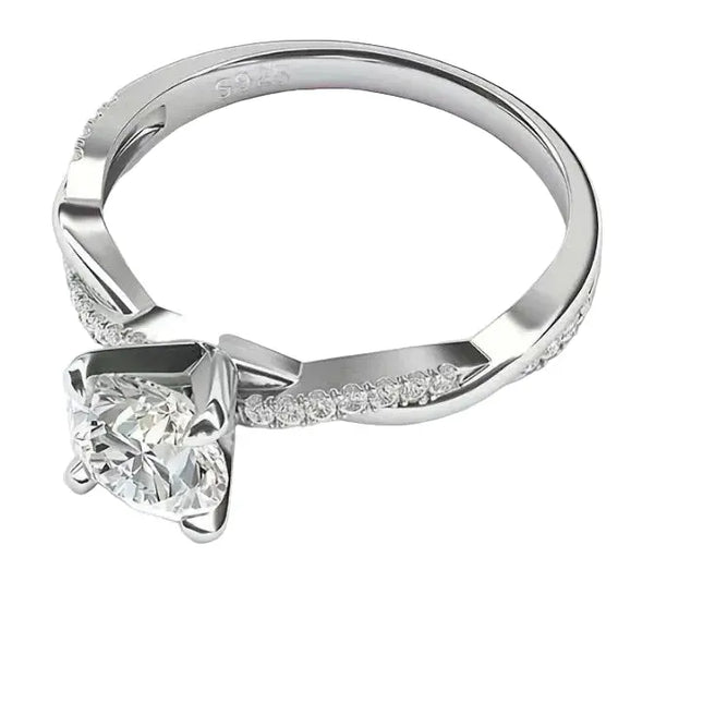 Silver Plated Elegant Engagement Ring null