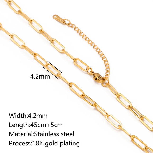 Stainless Steel 18K Gold Plated Chain Accessories – Base Chains for Personalized Jewelry null