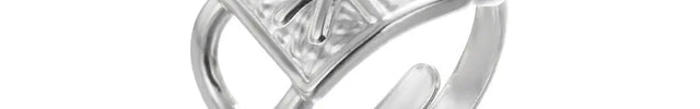 Stainless Steel Geometric Hollow Adjustable Ring null