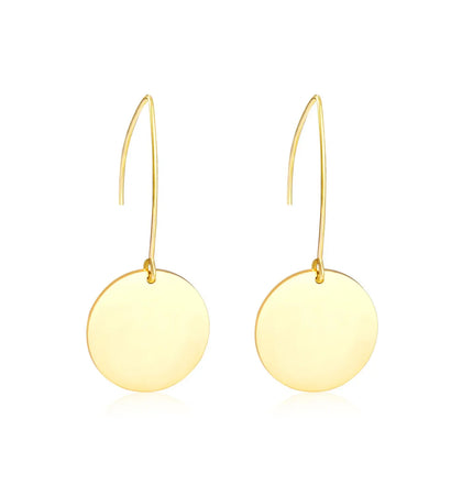 Elegant Minimalist Round Earrings Stainless steel Gold null