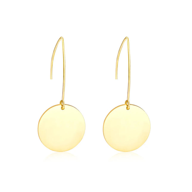 Elegant Minimalist Round Earrings Stainless steel Gold null