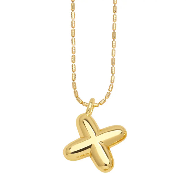 Gold Initial Letter Necklace – 26 Alphabet Pendant null