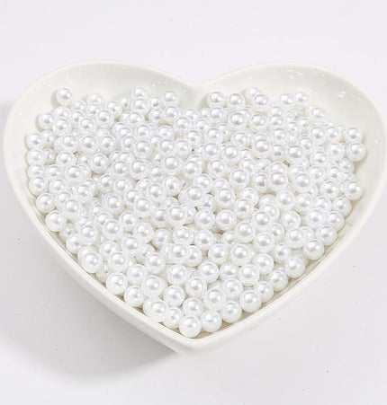 No Hole Round 3-10mm Imitation Pearl Loose Beads
