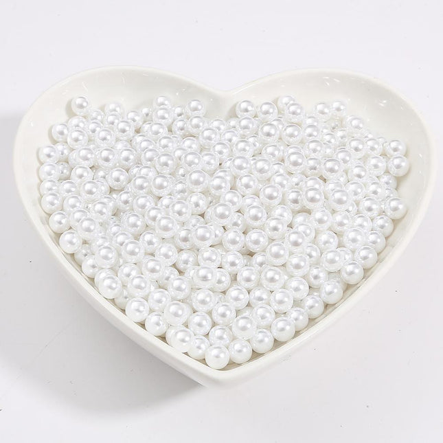 No Hole Round 3-10mm Imitation Pearl Loose Beads