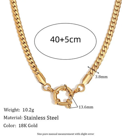 18K Gold Plated Stainless Steel DIY Chain Necklace null