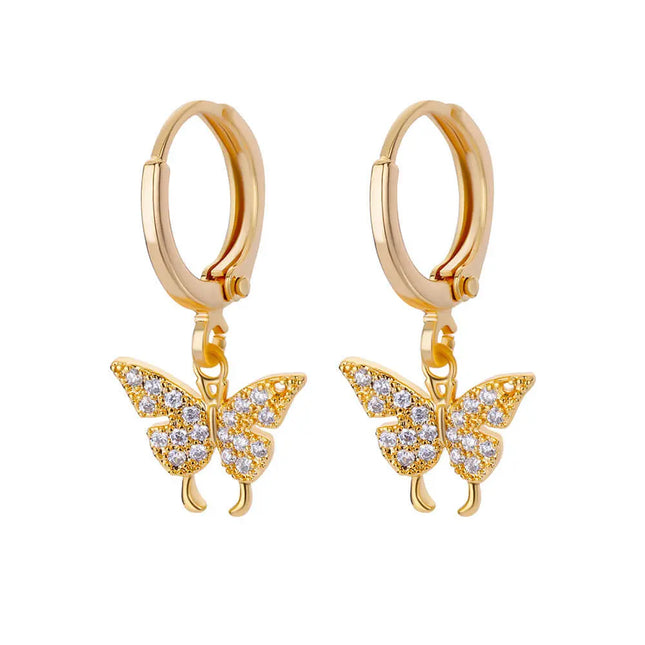 Stainless Steel Butterfly Ear Clip Earrings | Waterproof Gold Clip Earrings Wholesale null