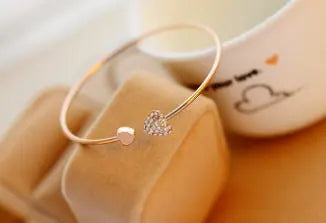 Jewelry Full Diamond Heart-shaped Love Bracelet Opening null