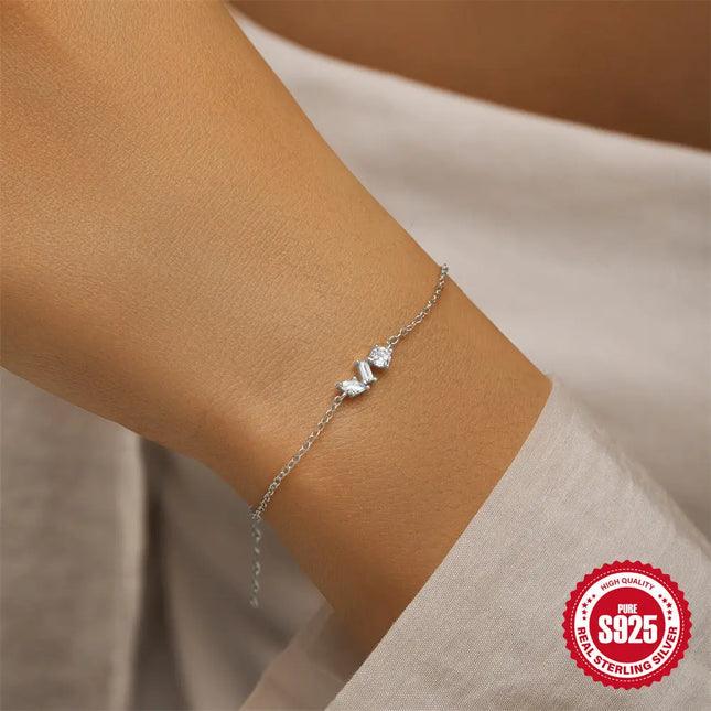S925 Sterling Silver Horse Eye Geometric Bracelet for Women null