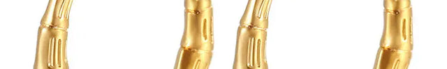 Bamboo Section Stainless Steel Hoop Earrings null