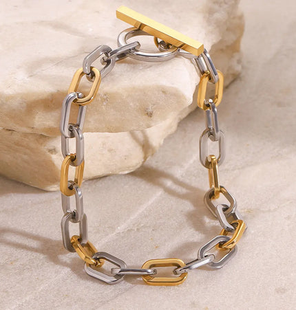 Stainless Steel Color-block Bracelet High-end And Niche-style Chain null