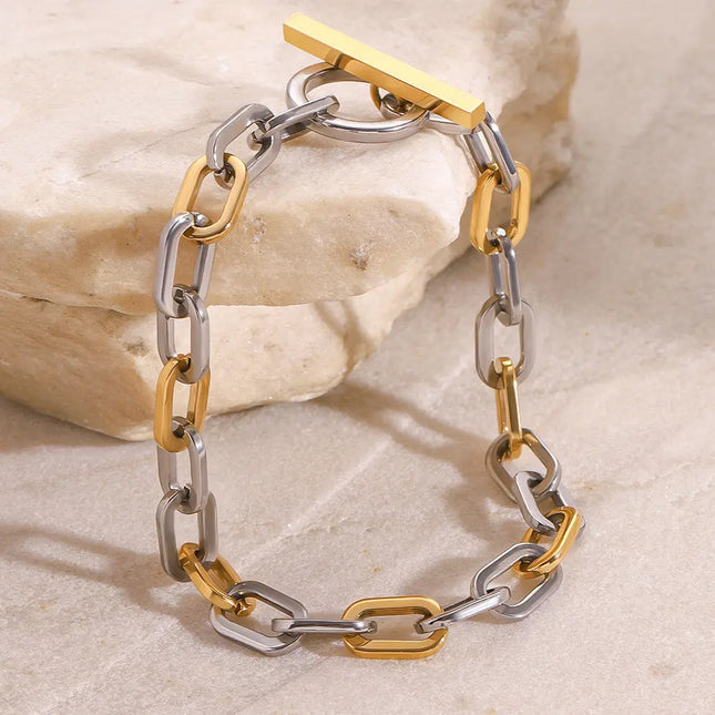 Stainless Steel Color-block Bracelet High-end And Niche-style Chain null