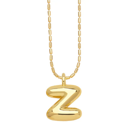 Gold Initial Letter Necklace – 26 Alphabet Pendant null