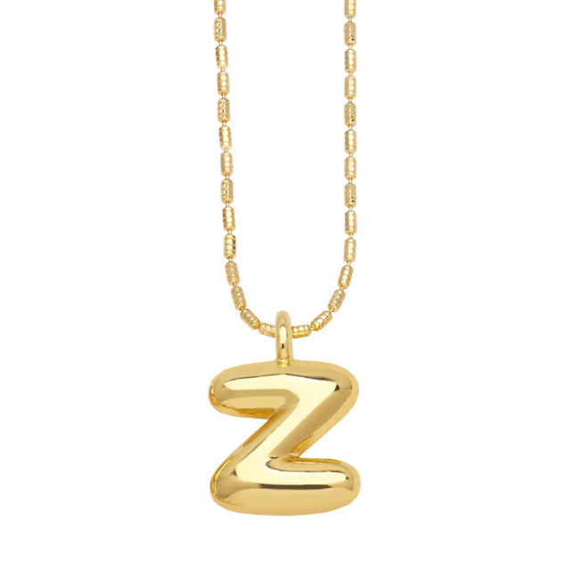 Gold Initial Letter Necklace – 26 Alphabet Pendant null