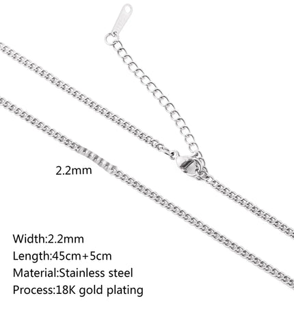 Stainless Steel 18K Gold Plated Chain Necklace – Base for Personalized Jewelry null