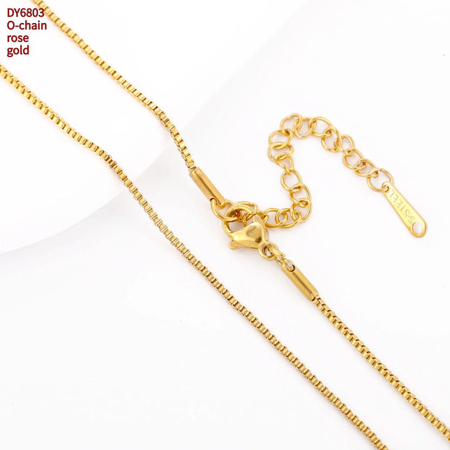 Stainless Steel 18K Gold Plated Chain Necklace – Base for Personalized Jewelry null