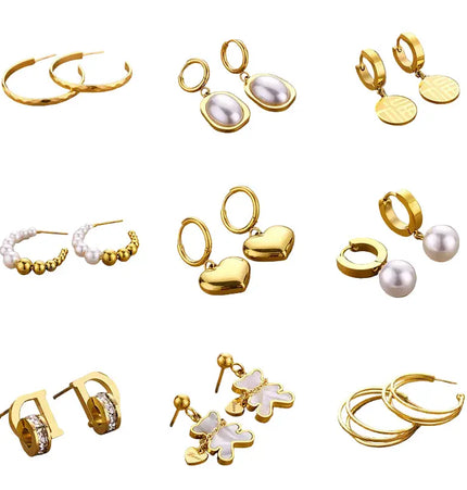 Titanium Steel No-Fading Geometric Earrings null