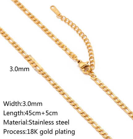 Stainless Steel 18K Gold Plated Chain Necklace – Base for Personalized Jewelry null