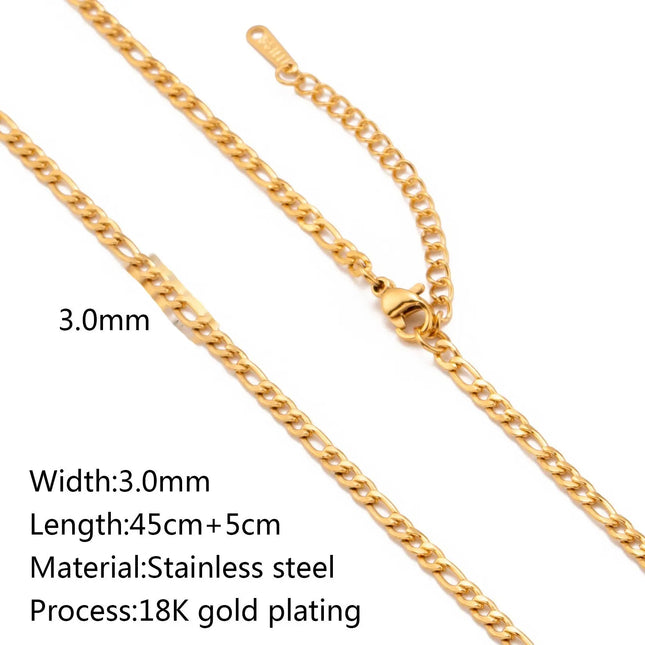 Stainless Steel 18K Gold Plated Chain Necklace – Base for Personalized Jewelry null
