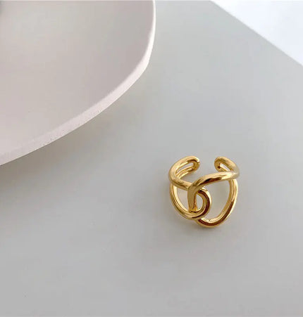 Minimal Irregular Gold Adjustable Ring null