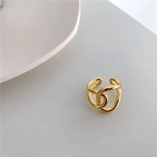 Minimal Irregular Gold Adjustable Ring null
