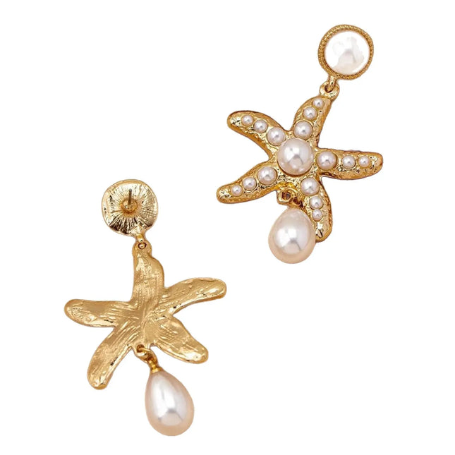 Luxury Starfish Pearl Earrings for Women | Wholesale Metal Jewelry null