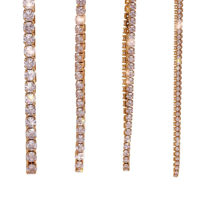 Stainless Steel Zircon Necklace & Bracelet Set – Waterproof Wholesale Jewelry null