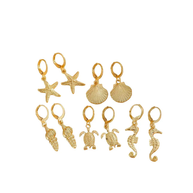 Minimalist Shell & Starfish Earrings for Women | Wholesale Metal Jewelry null