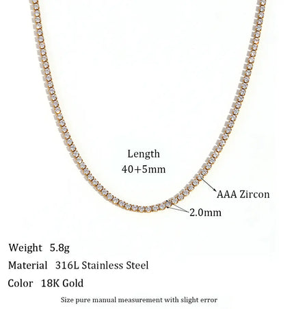 Stainless Steel Zircon Necklace & Bracelet Set – Waterproof Wholesale Jewelry null