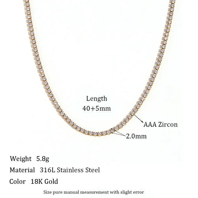 Stainless Steel Zircon Necklace & Bracelet Set – Waterproof Wholesale Jewelry null