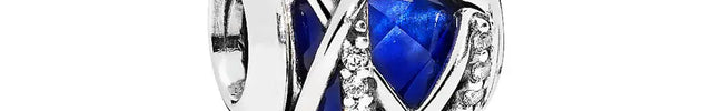 925 Sterling Silver Charm with Blue Gemstone – Bracelet & Necklace Accessory null