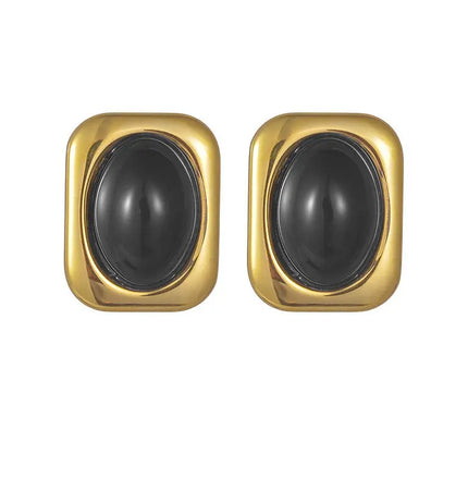 Gold-plated titanium steel necklace featuring a geometric micro glass bead Jewelry Europe Wholesale