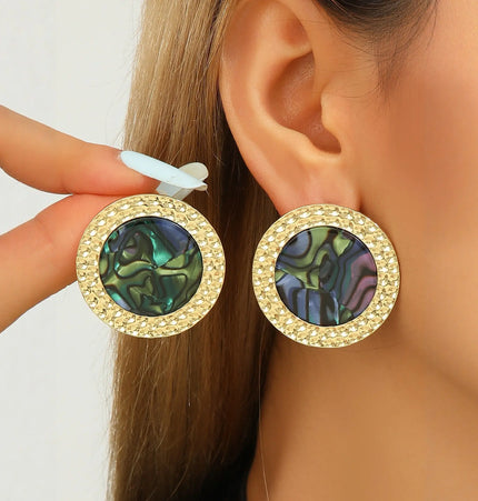 Jewelry Copper Plated Real Gold Inlaid Acrylic Earrings null