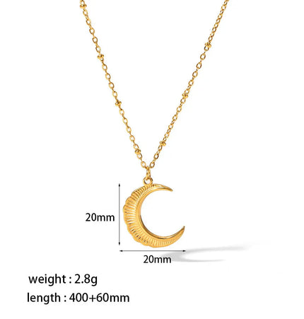 Titanium Steel Heart Necklace 18K Gold Plated null
