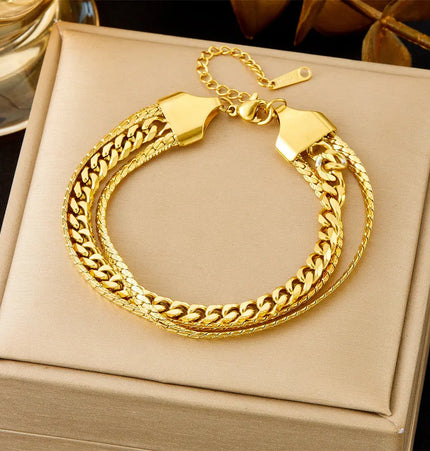 All-Matching Gold Fashion Bracelet – Titanium Steel Wholesale Jewelry null
