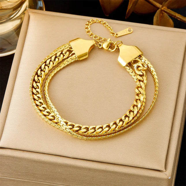 All-Matching Gold Fashion Bracelet – Titanium Steel Wholesale Jewelry null