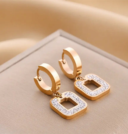 Titanium Steel No-Fading Geometric Earrings null