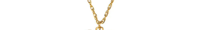 Titanium Steel Heart Necklace 18K Gold Plated null